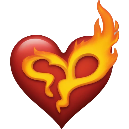 Heart with flames emoji