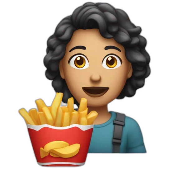 Mia Kalifa qui mange des frites emoji