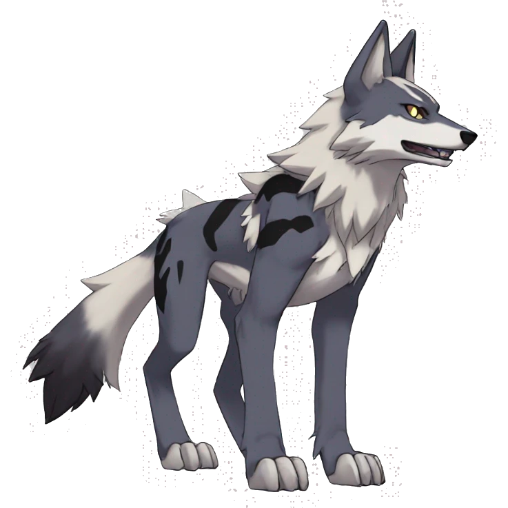  Cool Edgy War-Digimon-Fakemon-Wolf with edgy markings full body emoji