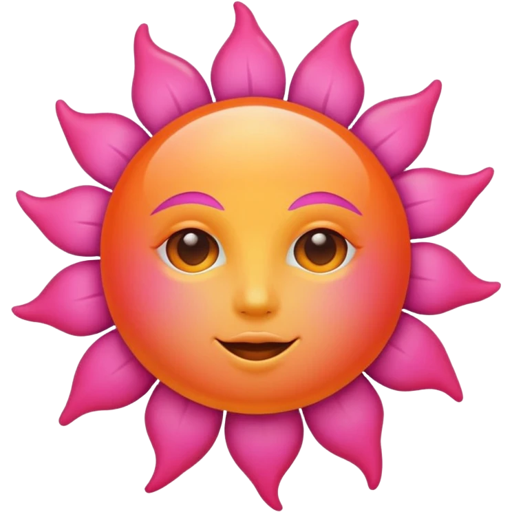 Pink and orange gradient sun  emoji