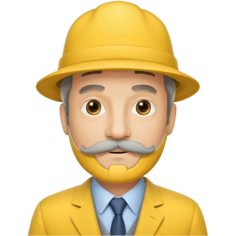 middle aged mobster with yellow colored suit and hat and grey mustache and beard emoji