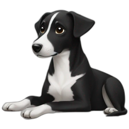 black white dog on sofa emoji