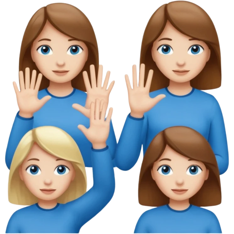 Two girls saying six seven one with brown hair. And doing hand movements  white skin six seven SAYING SIX SEVEN ONE WITH BLOND HAIR blue eyes SAYING SIX SEVEN emoji