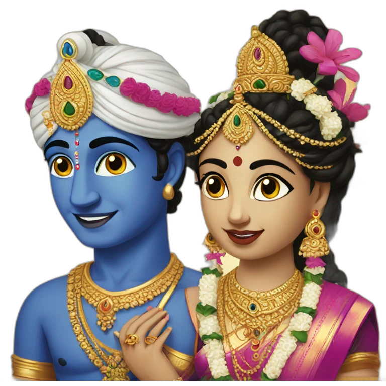 Krishna with Radha emoji