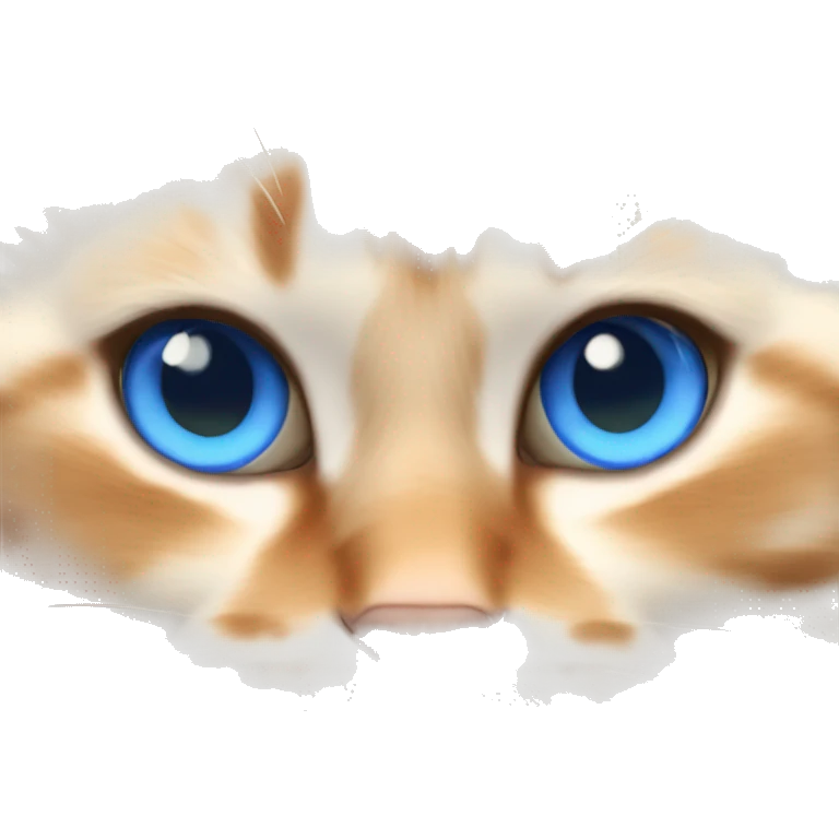 orange bicolor ragdoll cat with blue eyes and orange fluffy tail laying down emoji