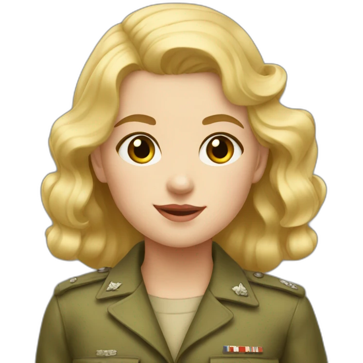 blonde hair young girl WWII emoji