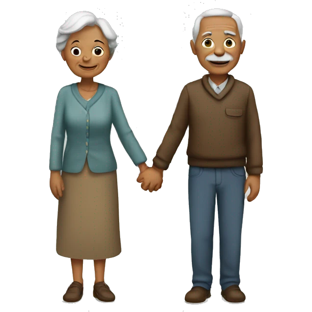 An old couple holding hands  emoji