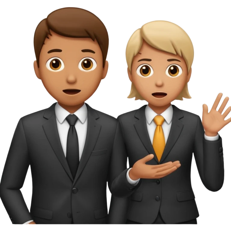 create a realistic emoji of a working person switching with another person. emoji