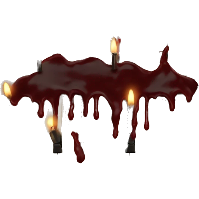 vintage piano with melted candles on top emoji