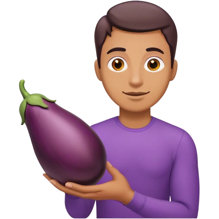 man holding eggplant emoji