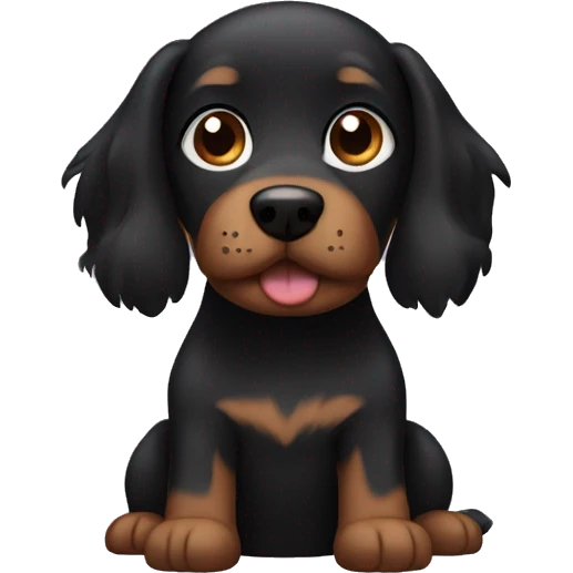 Black Brown dog lone hair  emoji