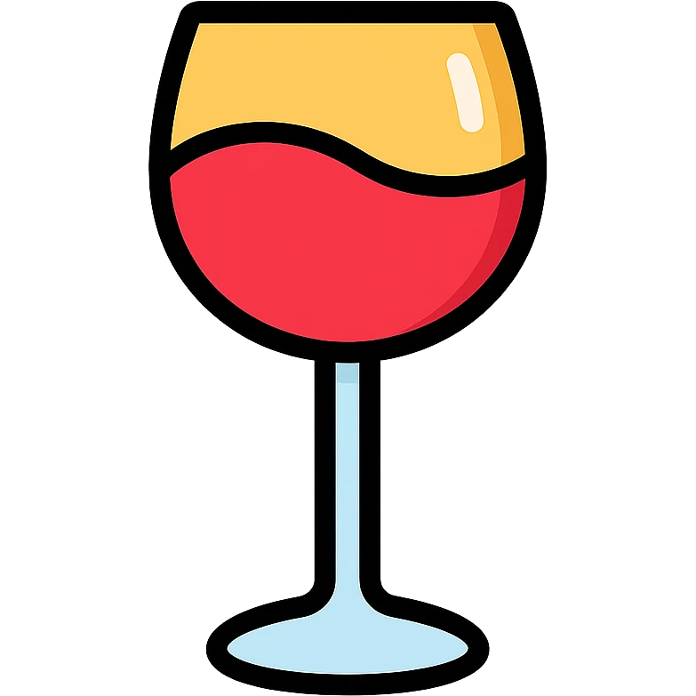 A wine glass in color icon style, with a slight shine effect, subtle highlights, clean and modern look emoji