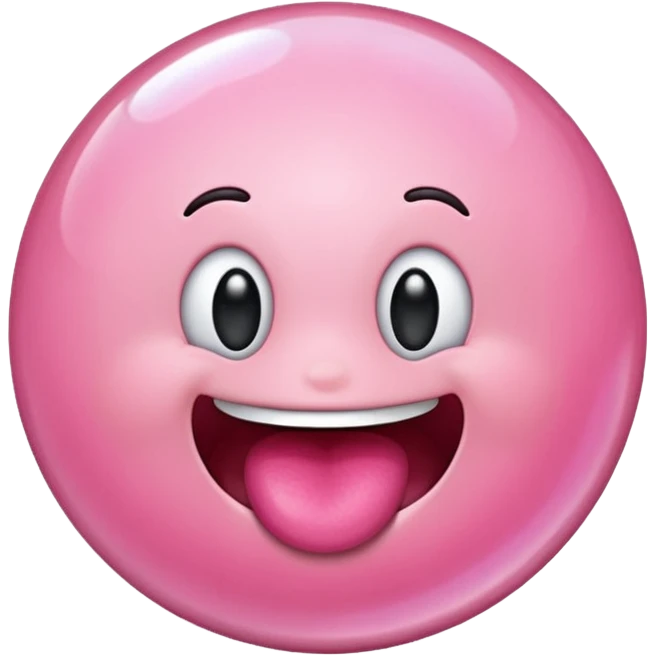 emoji chewing bubble gum emoji