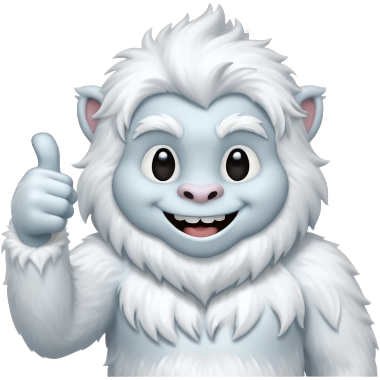 yeti thumbs up, smiling, winking emoji