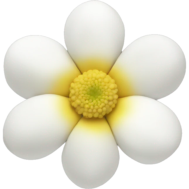 White flower and yellow emoji