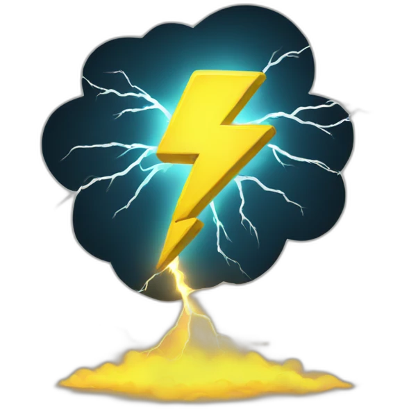 radioactive lightning emoji