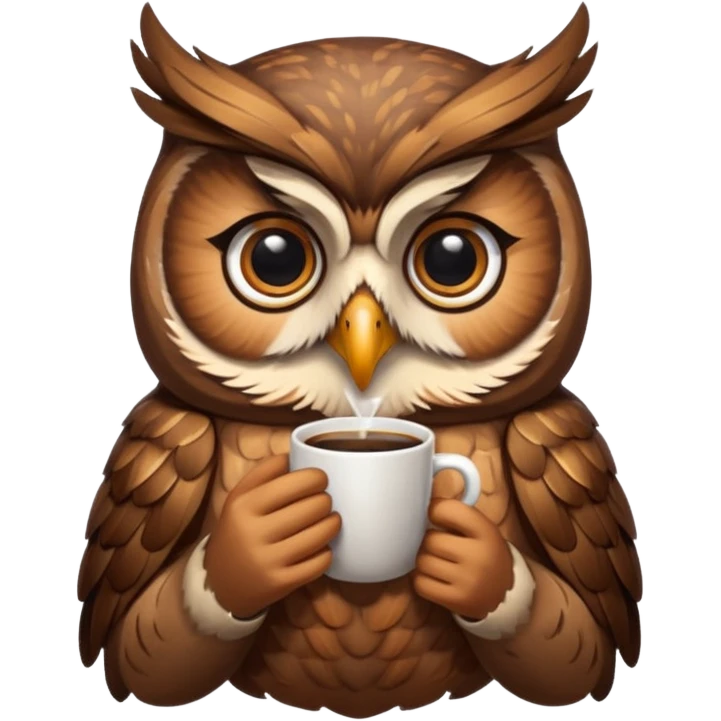 kahve içen baykuş emoji