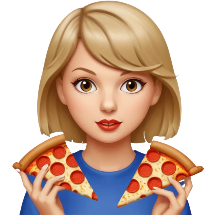  Taylor Swift eating pizza emoji