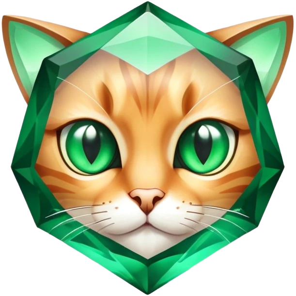 HEXAGON SHAPED GEM with CAT EYES emoji
