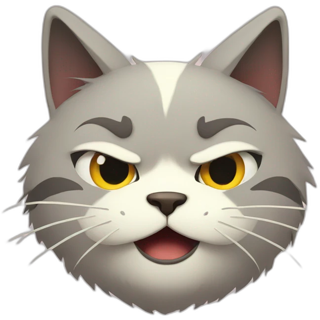 angry cat flat design style  ghibli emoji