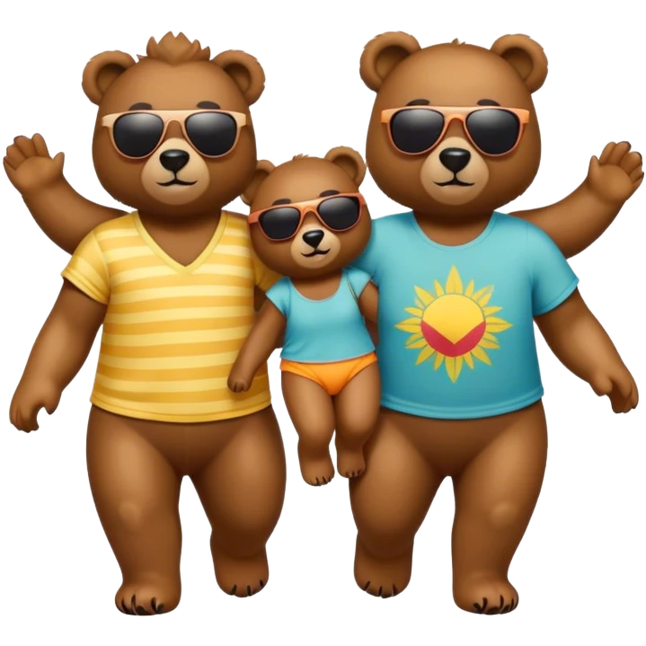 2 Bären Paare die in den Sommerurlaub nach Portugal fliegen emoji