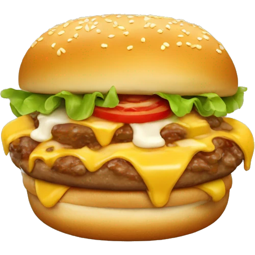 Poutine qui mange un burger emoji