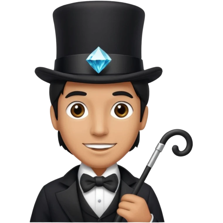 Man with top hat, cane and diamond tooth emoji