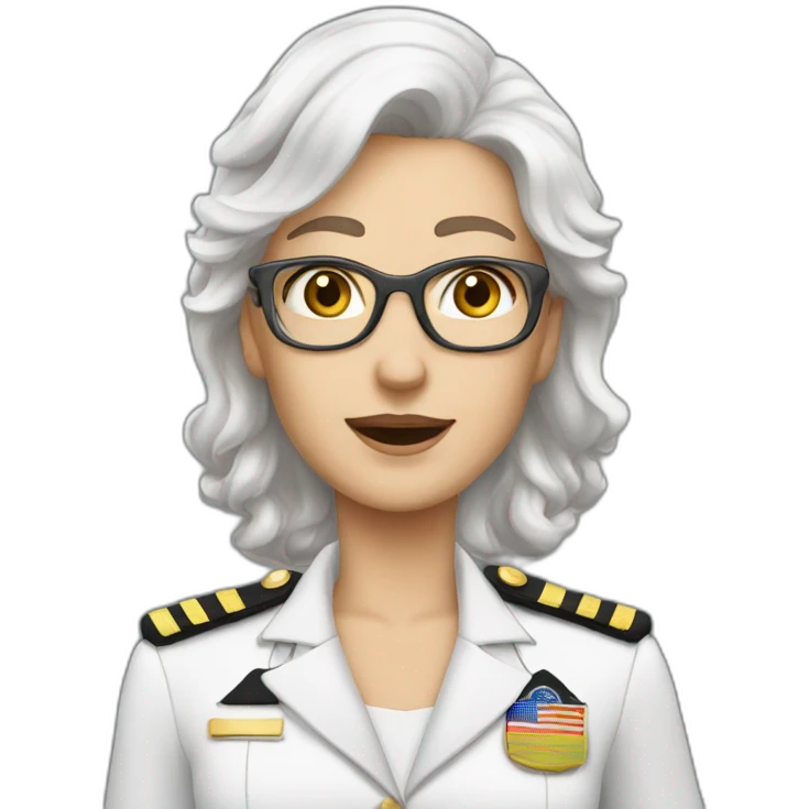 female boat captain gay white hair older emoji