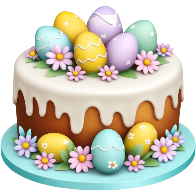 Traditional Easter cake with colorful eggs and decorations emoji
