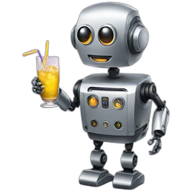 robot partying emoji