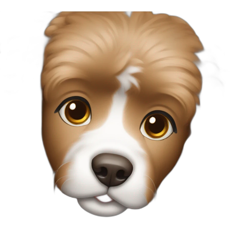 face royal caniche colour brown and white emoji