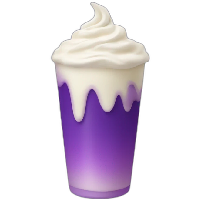 purple gradient thickshake with cream emoji