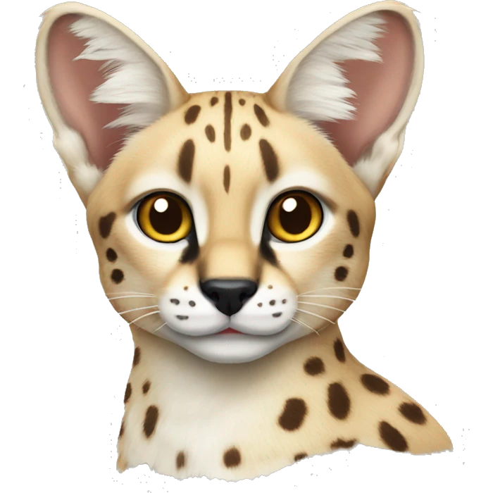 beige and white serval emoji