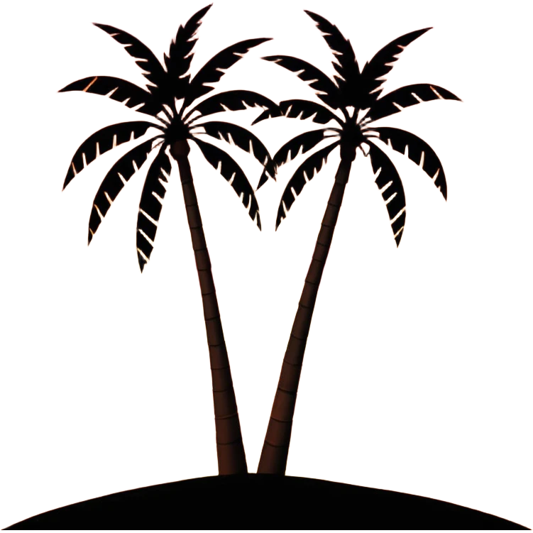 palms tree in front sunset that make a silhouette  emoji