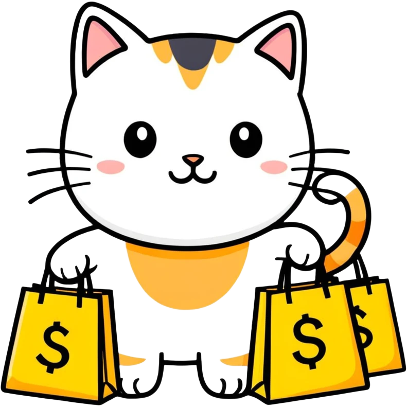 A CAT WITH THE INSCRIPTION "$BAGS" emoji