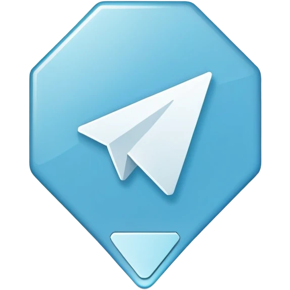Telegram verification badge, light blue irregular octagon with white checkmark emoji