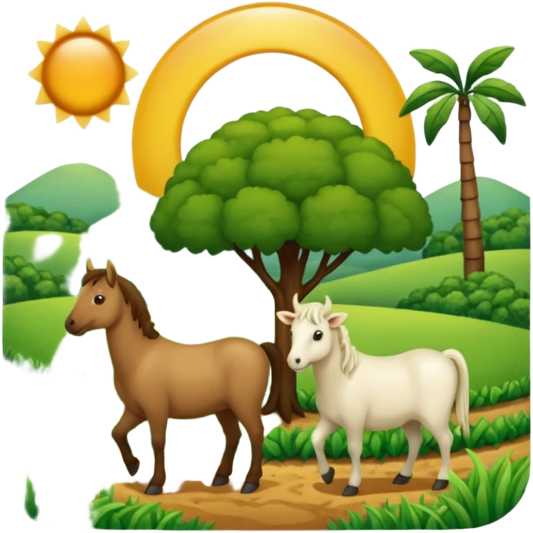 Equinos, fazenda, gado, ração  emoji