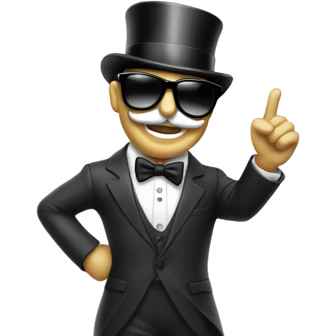 monopoly man celebrating in sunglasses emoji
