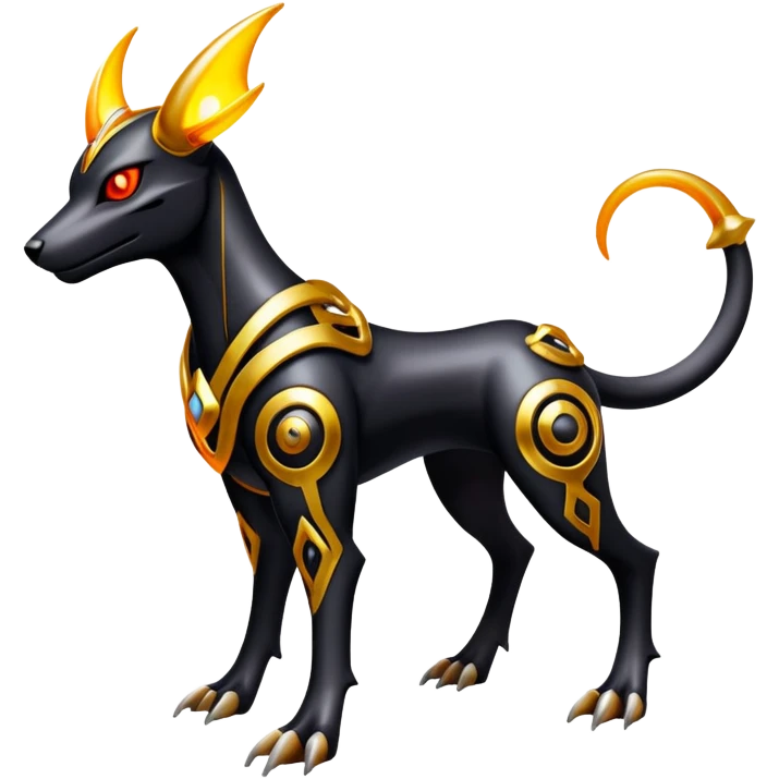 Shiny Gothic Exotic Futuristic Houndoom-Genesect-Pokémon-Fakémon-hybrid-creature emoji