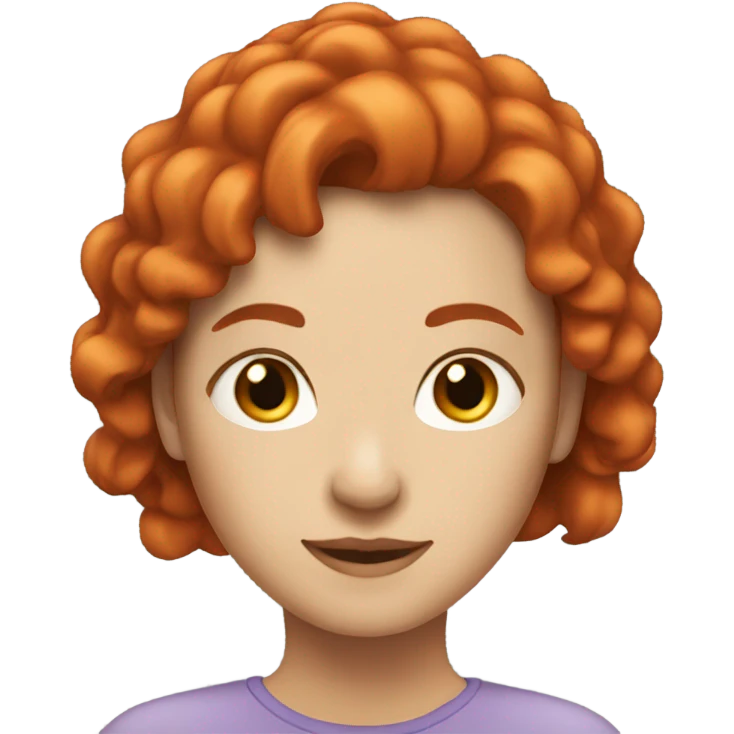A white woman with close red hair emoji