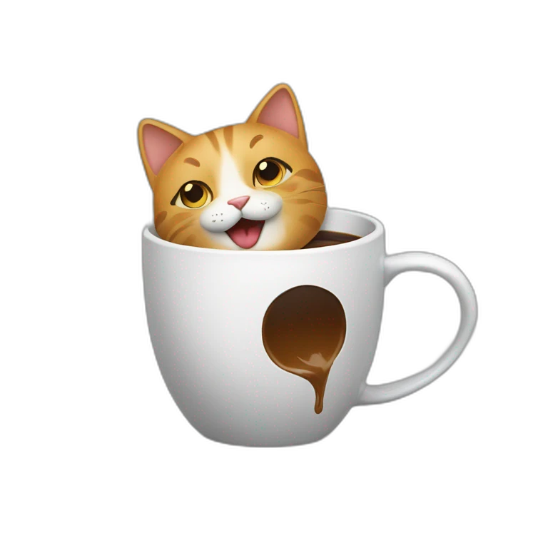 a cat drops a coffee mug emoji
