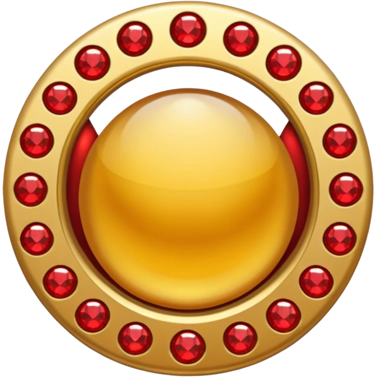 Golden circle with red gems emoji