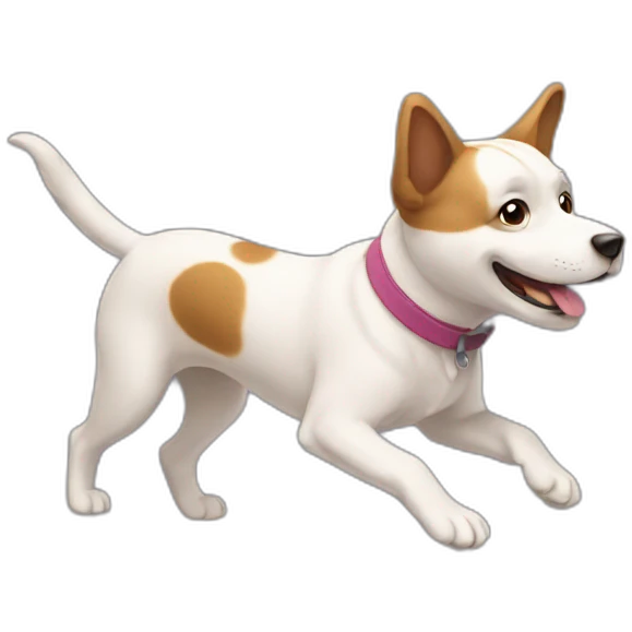 Dog with spinning emoji