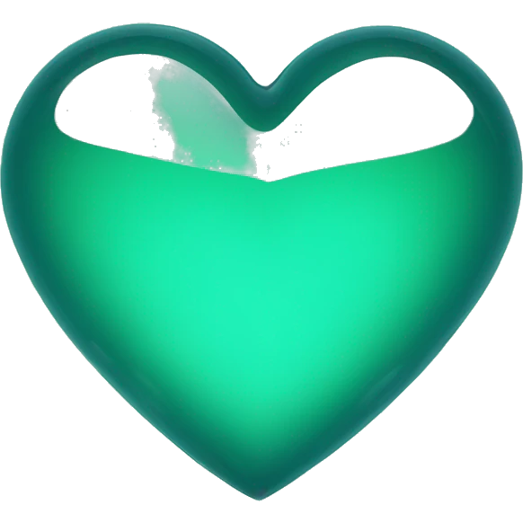 Teal and green glass heart  emoji