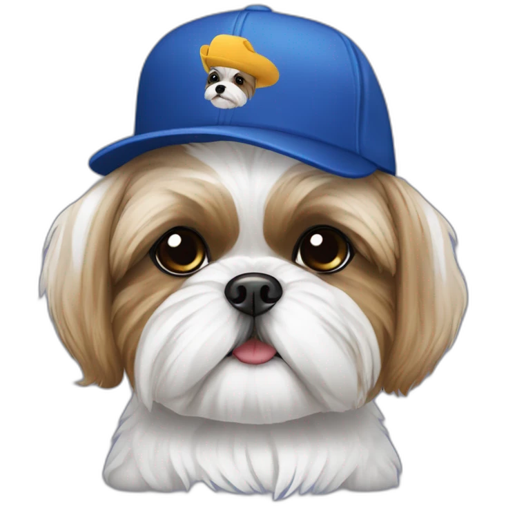 perro shih tzu con gorra  emoji