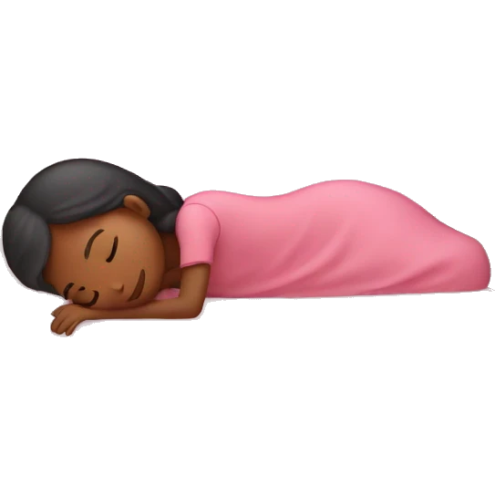 girl sleeping in a pink bed emoji