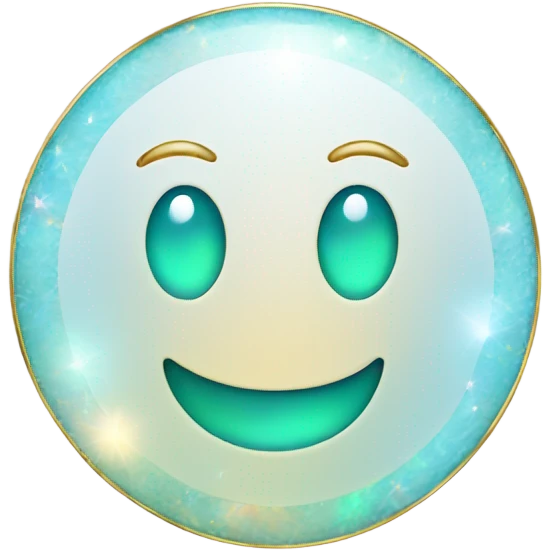 opal gemstone smiley gold outline emoji