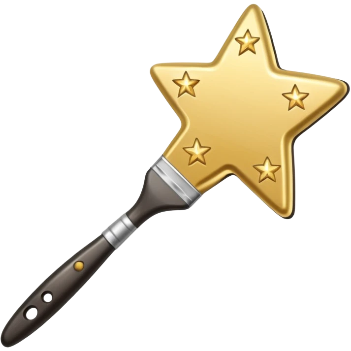 a painting brush with shiny stars emoji