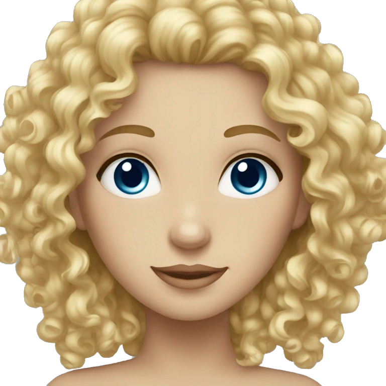 curly blond hair with blue eyes lady emoji