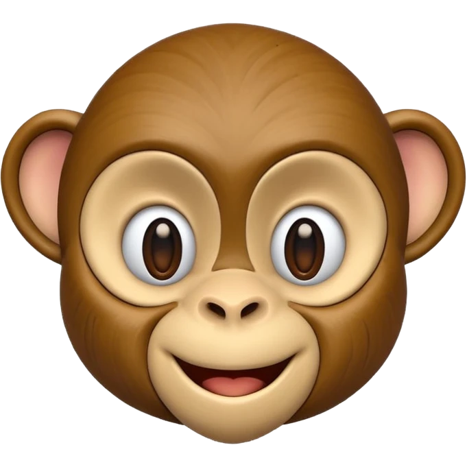 wood carved mini monkey emoji